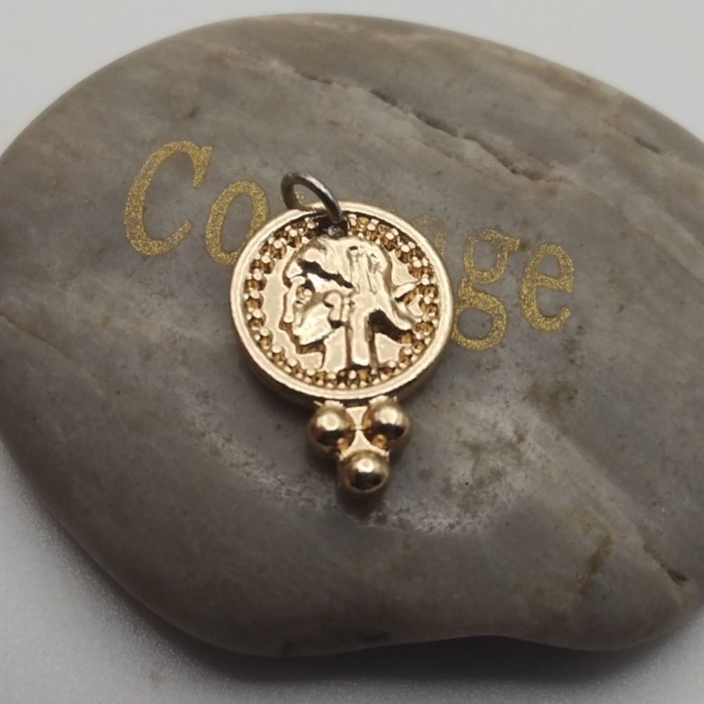 Roman soldier coin charm pendant